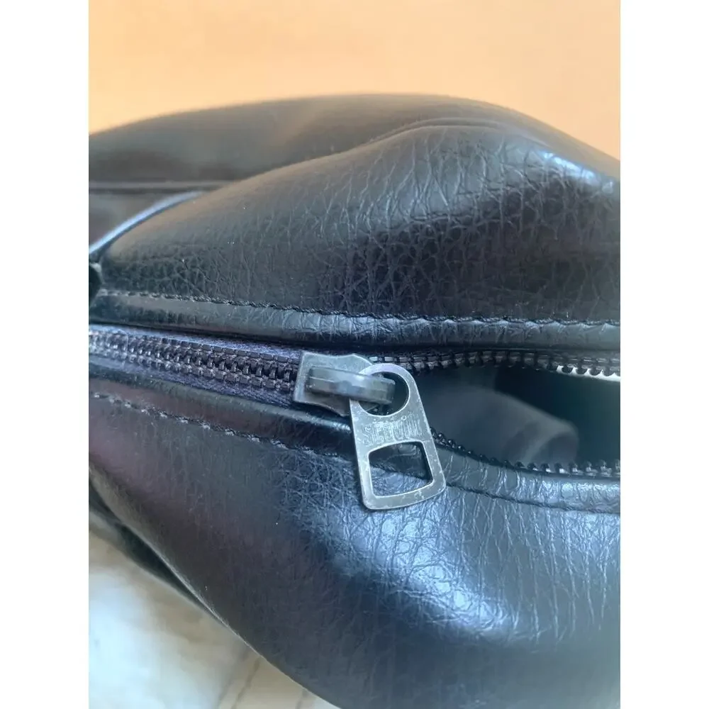 PERRIN Black Faux Leather Vintage NS Convertible Men's Xbody - Made in USA